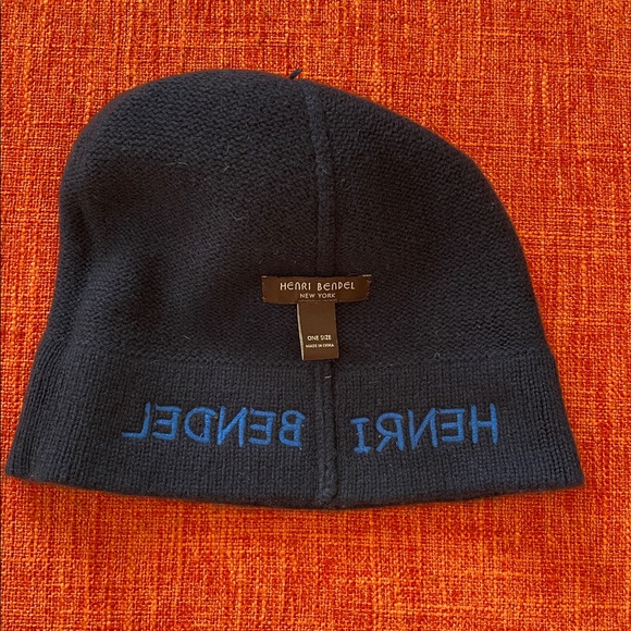 Henri Bendel Cashmere Monster Eye Beanie Blue Pom Pom Beanie Hat main image 4